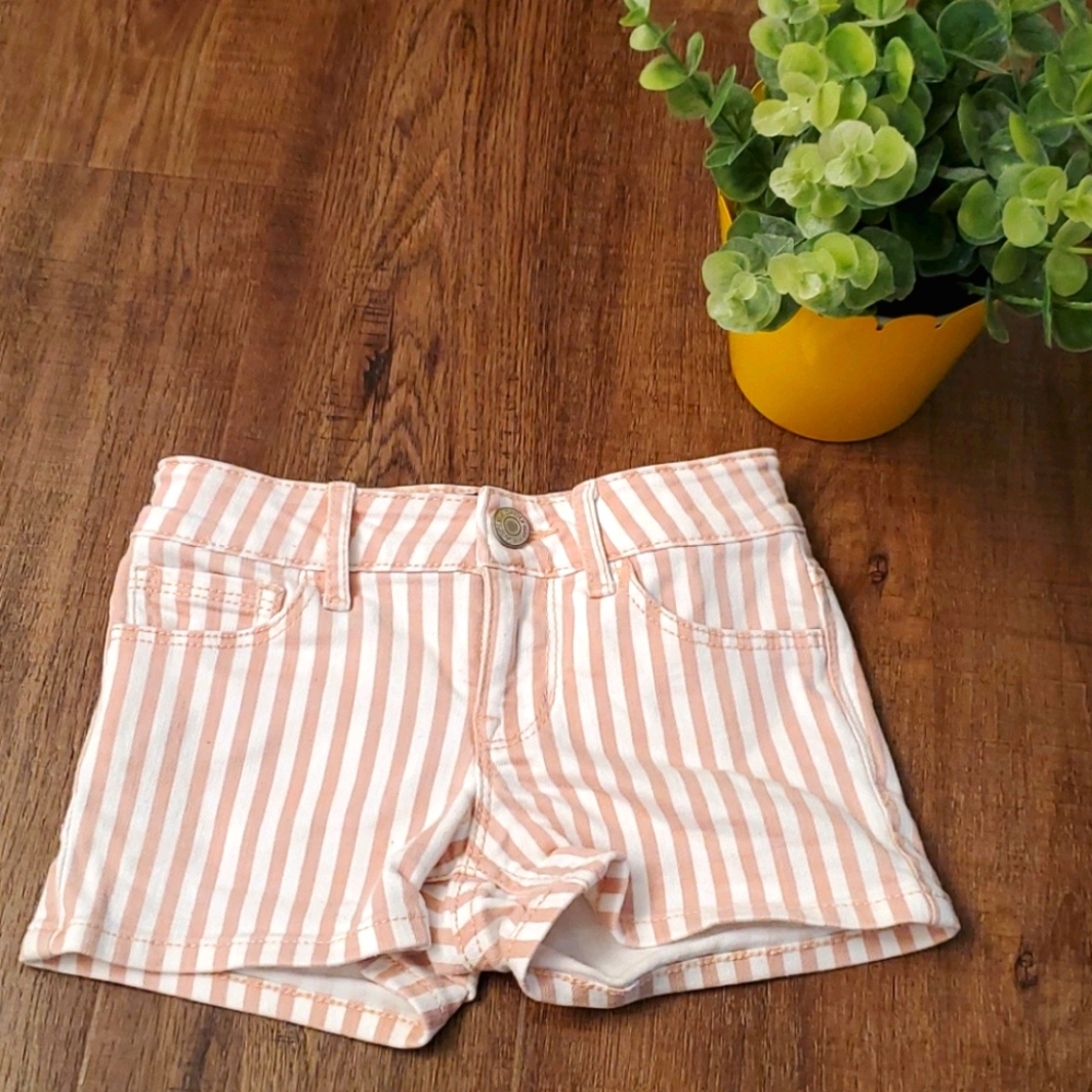 GAP White & Blush Denim Shorts